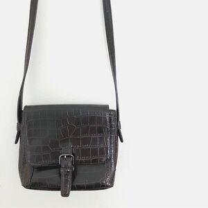 Nine West • Embossed Crocodile Crossbody Bag in Chocolate Brown