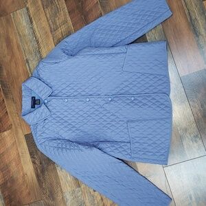 Charter Club Blue Lightweight Quilted Collared Jacket, Size Large