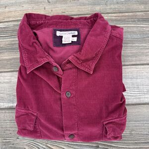 Carbon 2 Cobalt Men's Burgundy Corduroy Button Up‎ Long Sleeve Shirt Size XL