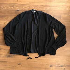 Black open cardigan