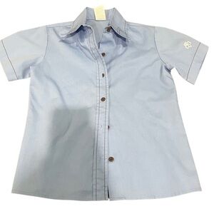 Girl Scout blue collared uniform shirt. Light blue, Size 7