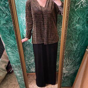 Oblique 2 piece Velvet Dress with cardigan