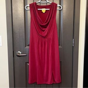 Anthropologie Mauve Cara Cowl Neck Red Dress, Size Small