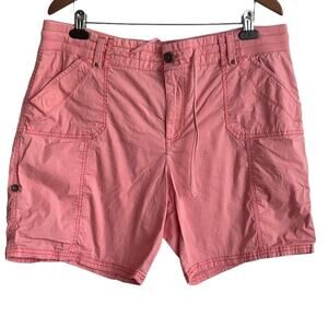 Khakis & Company Women Cotton Shorts Plus 18 Coral Elastic Waist Hiking Camping