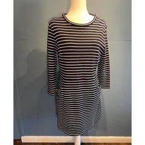 Alex Marie Size XL Sweater Dress 3/4 Sleeves Black‎ White Stripe with Pockets