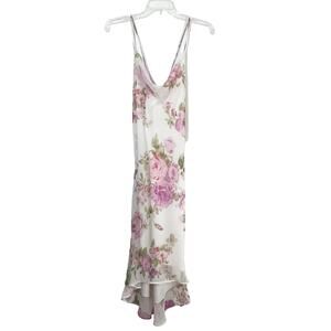 Alyn Paige Floral High Low Slip Dress Women's 5/6 White Fairy Wedding Guest Y2K