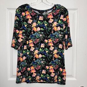 TED BAKER Black Donisha Floral Casual Top Size 5 (US 12)