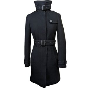 Burberry Rushworth Black Wool Blend Winter Coat