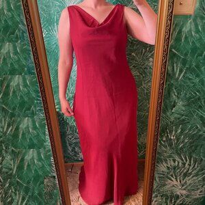 J Michaels Sleeveless Cowl Neck Red Dress