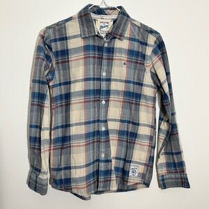 MANTARY Boys Plaid blue and red button down | age 13