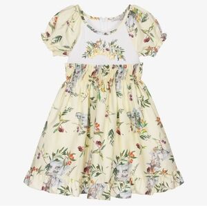 Patachou Floral Ruffle Ruched Fruit Dress