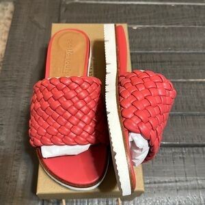 Gentle Souls Lavern Lite Braided Slide Sandal in Coral size 9.5 and 10