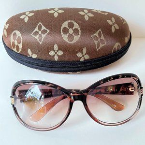 Authentic LOUIS VUITTON Vintage Sunglasses, Tortoise shell Rhinestone Frames