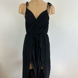 Unbranded Women’s Small Black Sleeveless Wrap Pants Jumpsuit One Piece Flowy