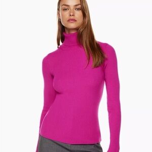 BABATON || Ribbed Pink Turtleneck Size Large