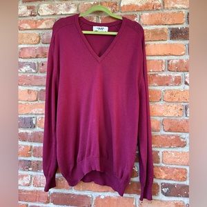 Pringle of Scotland Vintage Maroon V-Neck Sweater XL