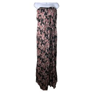 Rosevelvet Sleeveless Sheer Black Rose Lined Dress Over Pant Jumpsuit L New