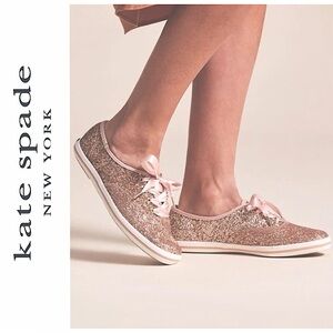 Kate Spade X Keds rose gold glitter sneakers