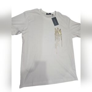 Amiri white and gold tshirt