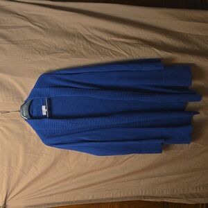 LAURA royal blue open faces cardigan. Women's XL