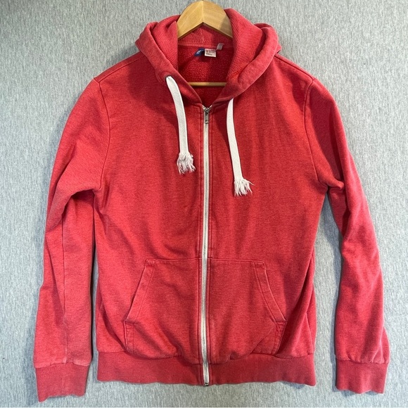 H&M Divided Women’s Hoodie Size Medium Full Zip Fleece Lined Faded Red - Picture 1 of 11