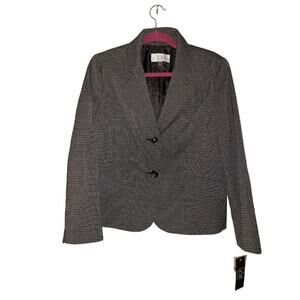 Le Suit Skirt Suit Set Grey Black Size 12P $200