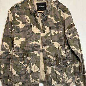 Outerwear Womens Jacket 6 Camo Camouflage Military Style Pockets Drawstring Tie