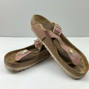 Birkenstock Gizeh size 37 pink gold