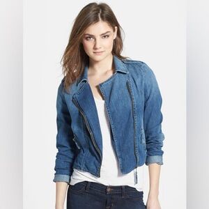 Lucky Brand Addisyn Blue Denim Moto Jacket