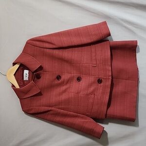 Women's Le Suit Blazer/Skirt Set, Rust Color, Size 6, Pre-Owned