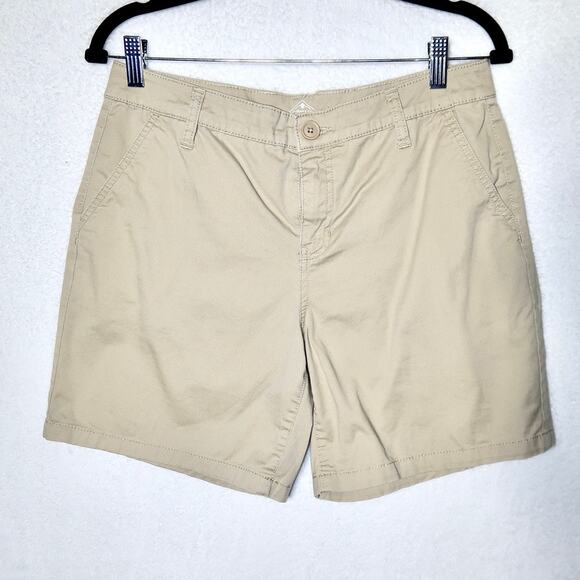 St Johns Bay Womens Chino Shorts Cream Size 8 - Picture 1 of 3