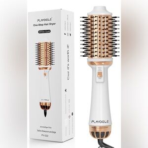 Plavogue Blow Dry Brush | White & Gold Blowdry Brush | Blowout brush