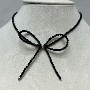 La Meno black onyx  18k gold plated necklace