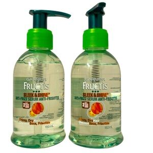 New GARNIER FRUCTIS Sleek & Shine x 2 Anti- Frizz Serum