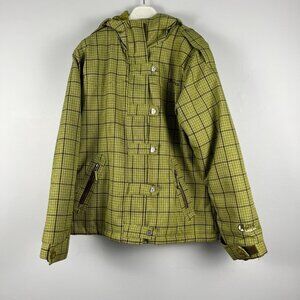 Liquid Women's Ski Jacket Plaid Snowboarding Insulated parka coat green size L