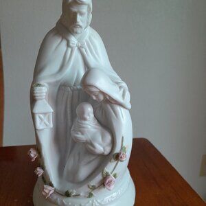 2/$20 "Touch of Rose" Roman Holy Family Christmas Nativity Music Box Light FLAWS