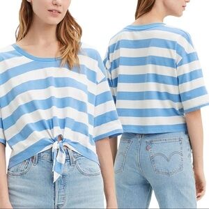 Levi’s Fiona Knot Front Tee Ava Stripe Marina