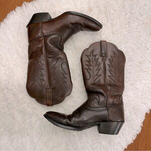 Ariat Distressed Chocolate Brown Leather Cowgirl Western Boots Size 6