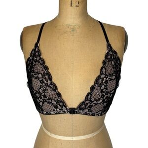 3/$30 Joe Fresh Black Lace Mesh Detail Bralette Size M