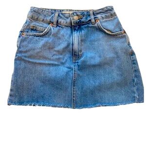 Topshop denim skirt with raw hem