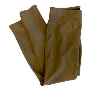 Karen Kane Faux Vegan Suede Brown Camel Tan Pull On Slim Trouser Pants S