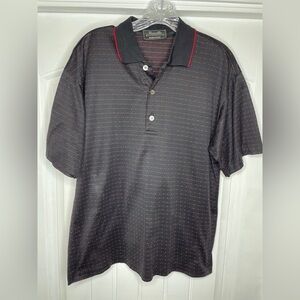 Marcello Italian All Cotton Black Red Dot Polo Shirt Size Small