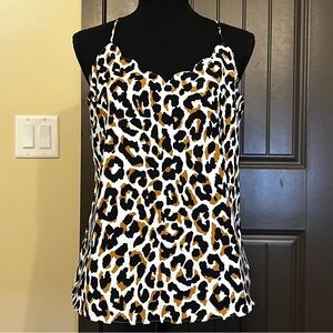 J. CREW Leopard Print Scalloped Tank Top, Size 6