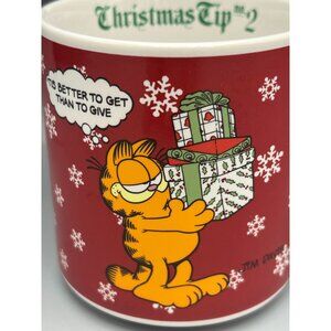 VTG Garfield Mug Christmas Tip 2 Better to Get Than Give Office Humor