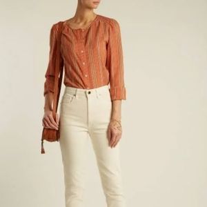 A.P.C Lucie FR38 cotton-blend button down shirt, orange