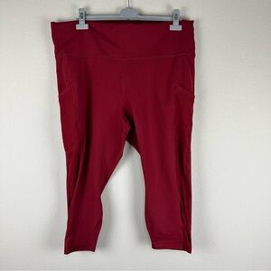 Fabletics Red High Waisted Mila Athletic Athleisure Capri Leggings Size 4X