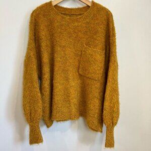 Unbranded Women XL Oversized Cozy Knit Pullover Sweater Orange Yellow Hue Balloo