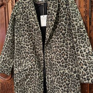 Pink Martini Collection - Hadley coat in beige leopard print