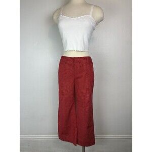 Wrapper Red Polka Dot Crapri Pants Size 9/M Pin Up Girl Dainty Retro 50s 60s