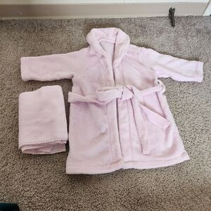 Pink Plush Bath Robe for baby to toddlers